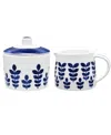 NORITAKE SANDEFJORD SUGAR AND CREAMER, SET OF 2