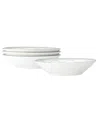 Noritake Satin Flourish 4 Piece Fruit Bowl Set, Service For 4 In White