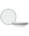 Noritake Satin Flourish 4 Piece Saucer Set, Service For 4 In White