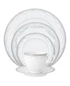 Noritake Satin Flourish 5 Piece Place Setting In White