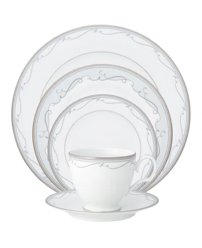 Noritake Satin Flourish 5 Piece Place Setting In White