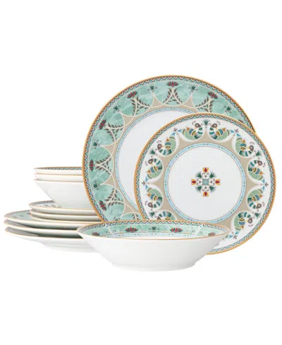 Noritake Serene Garden 12 Piece Set, Service For 4 In Light Green
