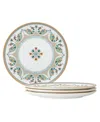 Noritake Serene Garden 4 Piece Salad Plates Set, 8.25", Service For 4 In Light Green