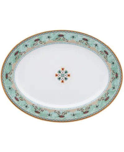 Noritake Serene Garden Oval Platter, 14" In Light Green