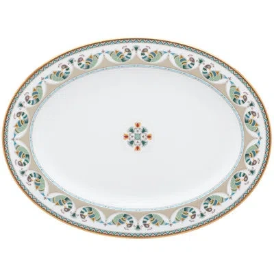 Noritake Serene Garden Oval Platter In White;green