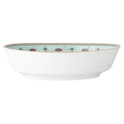 Noritake Serene Garden Oval Vegetable Bowl, 9-3/4", 46 Oz. In White;green