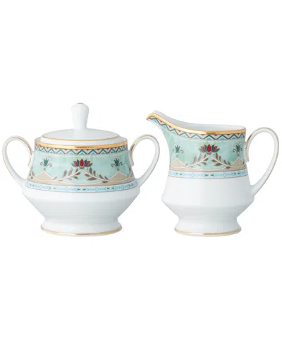 Noritake Serene Garden Sugar Creamer 2 Piece Set In Light Green