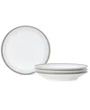 Noritake Silver Colonnade 4 Piece Saucer Set, Service For 4 In White