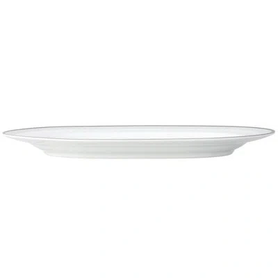 Noritake Silver Colonnade Oval Platter In White