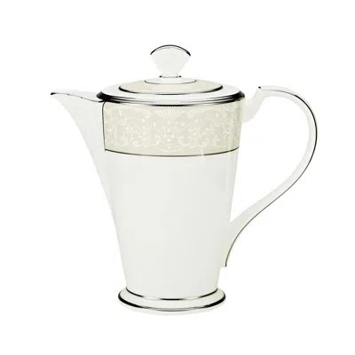 Noritake Silver Palace 6 Cup Coffee Server In White
