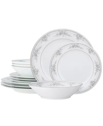 Noritake Sweet Leilani 12 Piece Set, Service For 4 In Silver