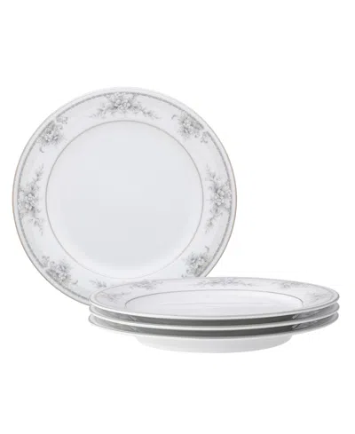 Noritake Sweet Leilani Set Of 4 Salad Plates, Service For 4 In Silver