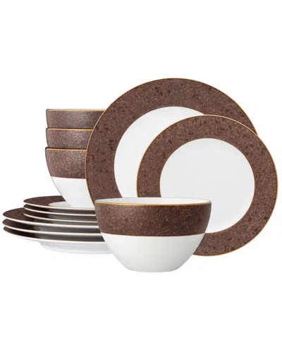Noritake Tozan 12 Piece Set, Service For 4 In Brown