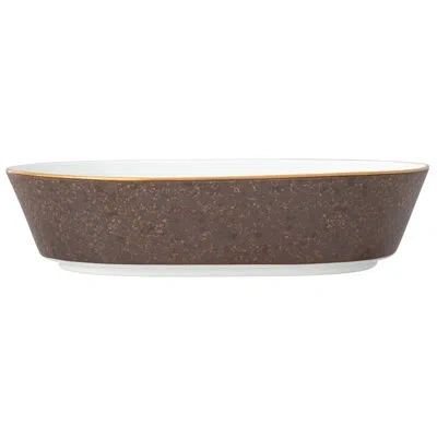 Noritake Tozan Oval Vegetable Bowl, 9-3/4", 46 Oz. In Brown;white