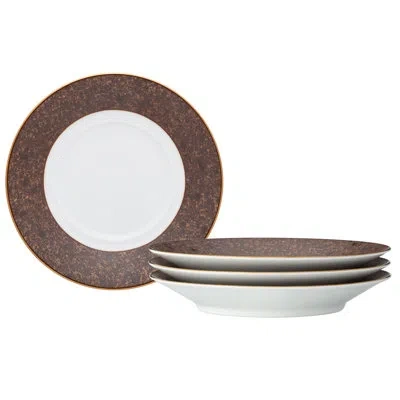 Noritake Tozan Saucers, 6" In Brown;white