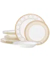 Noritake Trefolio Gold 12-piece Dinnerware Set, Service For 4 In White And Gold-tone