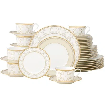 Noritake Trefolio Gold 40-piece Dinnerware Set, Service For 8 In White