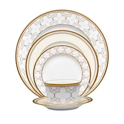 Noritake Trefolio Gold 5-piece Place Setting, Service For 1 In White;gold