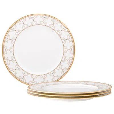 Noritake Trefolio Gold Set Of 4 Dinner Plates, 11" In White