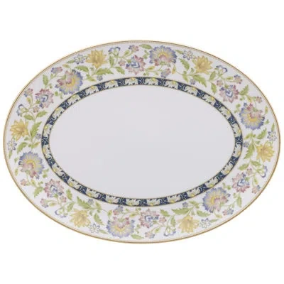 Noritake Tusker Garden Oval Platter, 14" In Blue,yellow,white