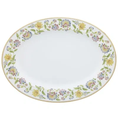 Noritake Tusker Garden Oval Platter, 16" In Blue,yellow,white