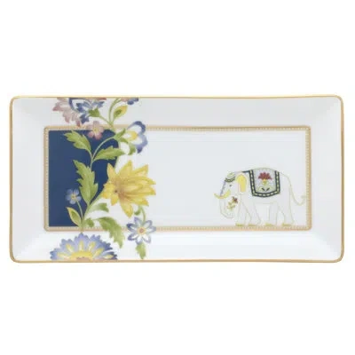 Noritake Tusker Garden Rectangular Tray In Blue;green