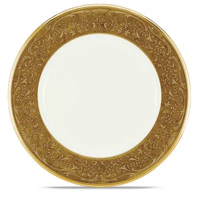 Noritake White Palace 9" Accent Plate In White;gold