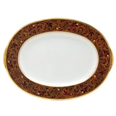 Noritake Xavier Gold Oval Platter In Brown;white