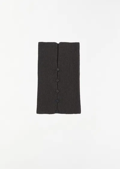 Norlha Button Down Skinny Neck Piece In Brown