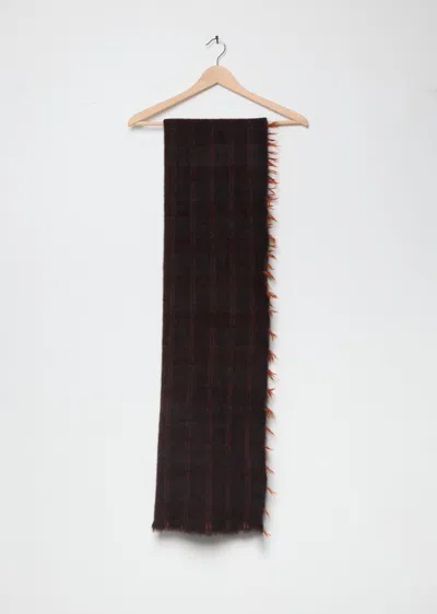 Norlha Dense Boiled Rows Scarf In Brown