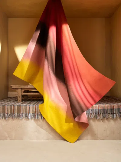 Norlha Ombré Hand-felted Yak Blanket (79in/2m)  Abask Luxury Gift In Multi
