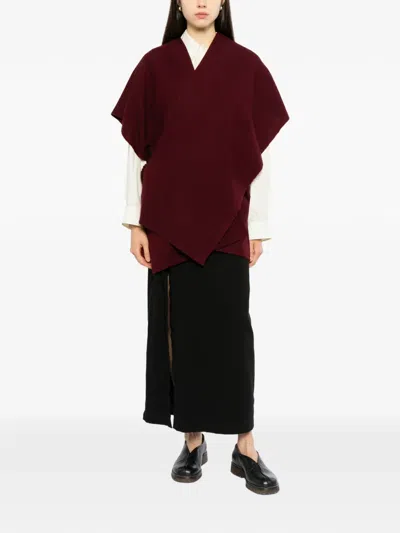 Norlha Tie Cape In Burgundy
