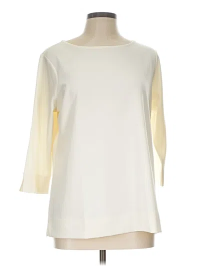 Pre-owned Norm Thompson 3/4 Sleeve Top Ivory Boatneck Tops