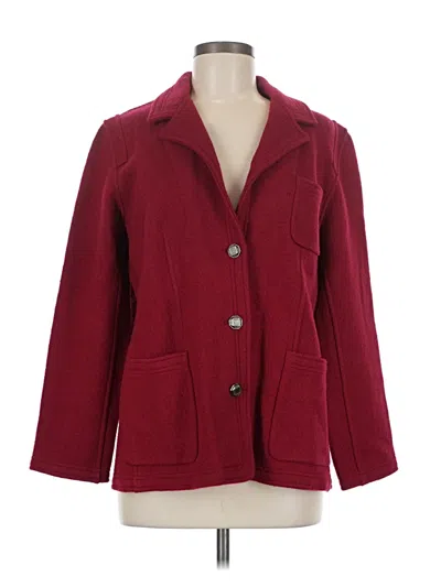 Pre-owned Norm Thompson Blazer Jacket In Burgundy