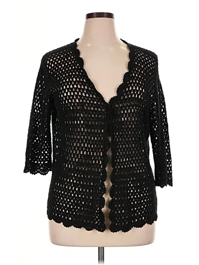 Pre-owned Norm Thompson Cardigan Sweater In Black