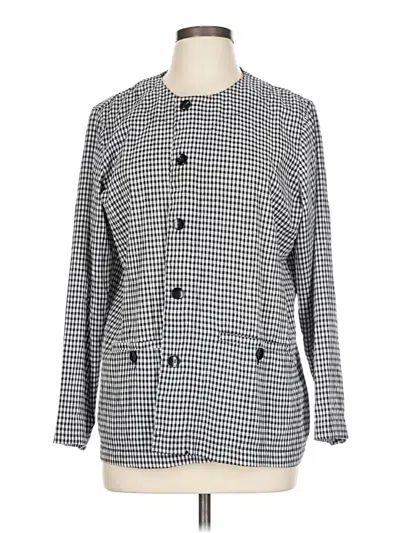 Pre-owned Norm Thompson Long Sleeve Blouse In Silver