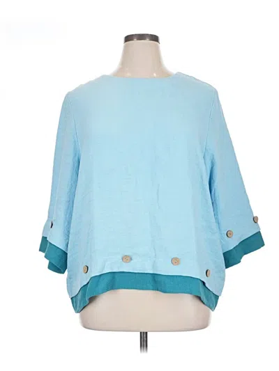 Pre-owned Norm Thompson Poncho In Blue