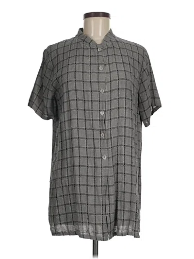 Pre-owned Norm Thompson Short Sleeve Blouse In Gray