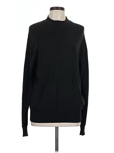 Pre-owned Norm Thompson Silk Pullover Sweater In Black