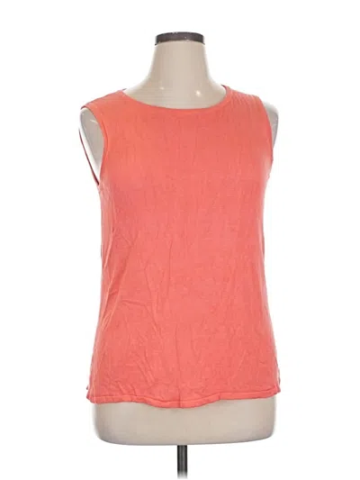 Pre-owned Norm Thompson Sleeveless Top Orange Scoop Neck Tops