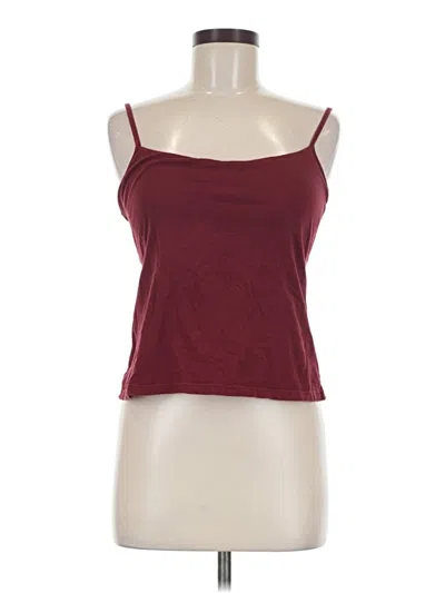 Pre-owned Norm Thompson Tank Top Burgundy Strapless Neckline Tops