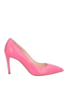Norma J.baker Norma J. Baker Woman Pumps Fuchsia Size 8 Leather In Pink