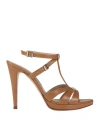 Norma J.baker Norma J. Baker Woman Sandals Camel Size 5 Leather In Multi
