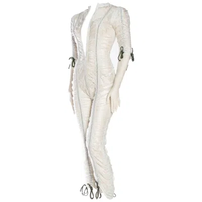 Pre-owned Norma Kamali 1980s  Nylon Omo Parachute Jumpsuit In Gray