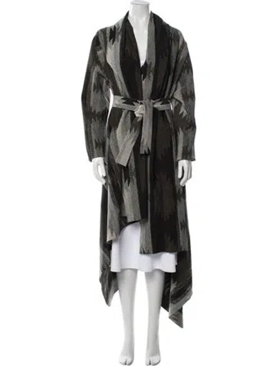 Pre-owned Norma Kamali 2022 Printed Trench Coat In Green