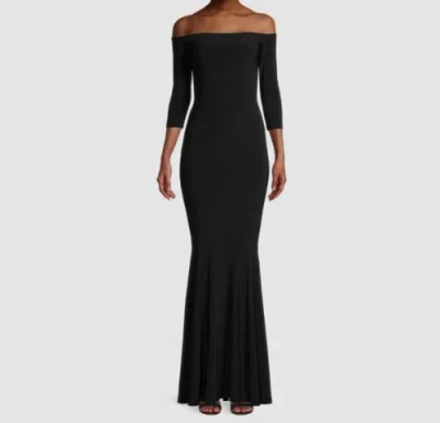 Pre-owned Norma Kamali $296  Women's Black Cutout Off-the-shoulder Gown Dress Size L/40