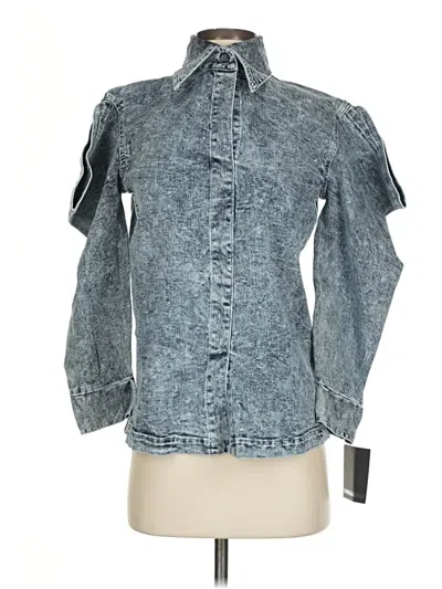 Pre-owned Norma Kamali 3/4 Sleeve Blouse In Blue