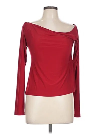 Pre-owned Norma Kamali 3/4 Sleeve T-shirt In Red