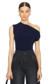 Norma Kamali Drop Shoulder Top In 纯正海军蓝