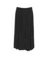 Norma Kamali A-line Midi Skirt With Pleated Design And Elastic Waistband In Black